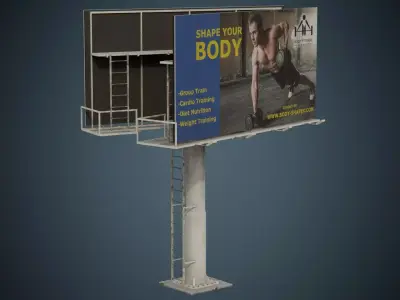 Billboard 2C Low-poly 3D model