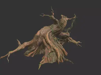 Fantasy tree Low-poly 3D model