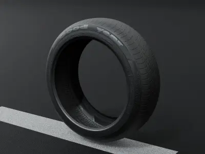 Good Year Lowpoly Tire 02 Low-poly 3D model
