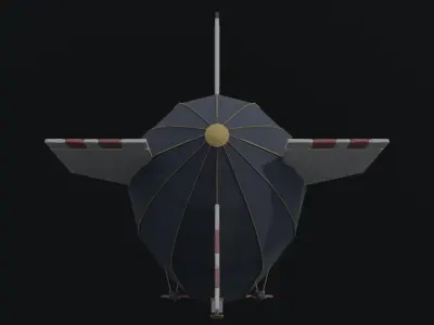 Cartoon SteamPunk Dirigible Polygonal Style Low-poly 3D model