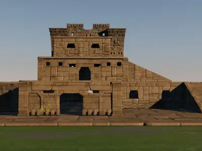 Pre-Columbian architectural complex 3D model