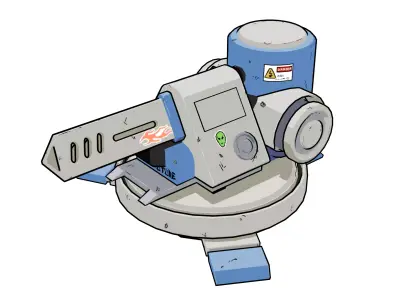 3D stylised sci-fi turrets asset-pack Low-poly 3D model