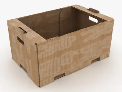 Fruit Cardboard Box Dusty Collection 3D model