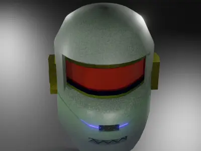 Sci-fi helmet Low-poly 3D model 10
