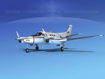 Beechcraft C-6 Transport V03 US Navy 3D model