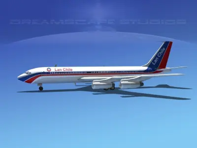 Boeing 707 LAN Chile 3D model