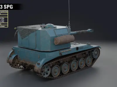 AMX-13 SPG PBR Model 3D model