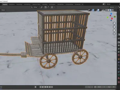 Prison cart Low-poly 3D model