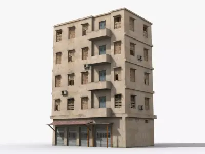 Arab Middle East Building x9 Low-poly 3D model
