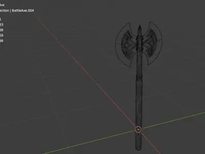 Low poly medieval battle axe Free low-poly 3D model