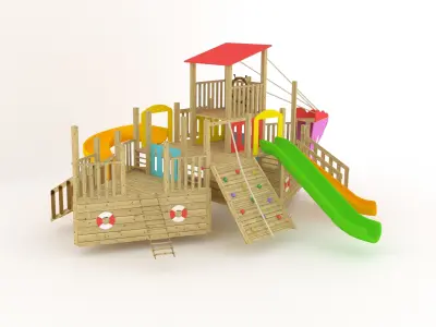WOODEN GAME SHIP 3D model