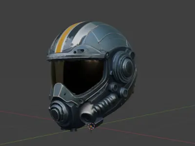Combat Helmet Game-Ready 3D Model with PBR Textures Low-poly 3D model