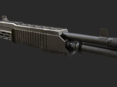 SPAS-12 Shotgun Game Ready Low-poly 3D model