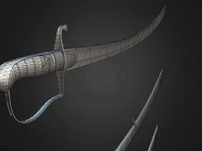 Hussar sabre Low-poly 3D model