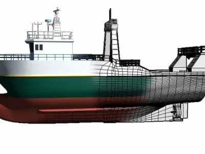 Fishing trawler 3D model
