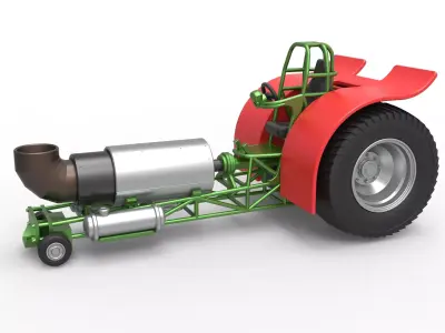 Pulling tractor with single jet engine Scale 1 to 25 3D print model