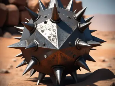Rusty Spiked Metal Orb 3D model
