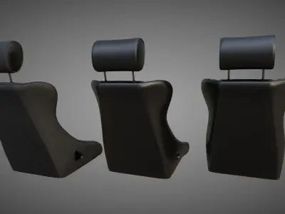 Car Seat GTS Classic Vallelunga Low-poly 3D model