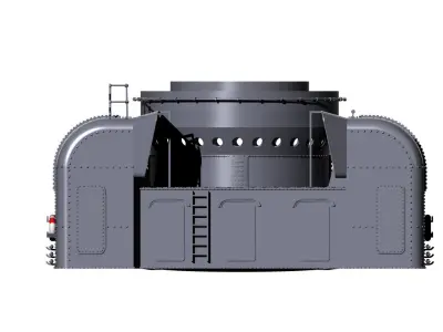 secondary gun barbet forward 3D print model