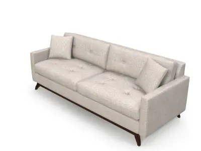 Nari Tufted Back Sofa With 2 Toss Pillows Free 3D model