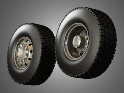Truck Tires and Wheels-T04 3D model