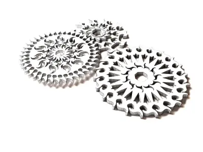 Steampunk Gear Pack Low-poly 3D model