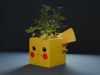 Maceta pokemon Pikachu- pokemon Pikachu flowerpot  3D print model