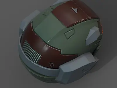 Helmet scifi military combat fantasy cyborg spac low poly  Low-poly 3D model