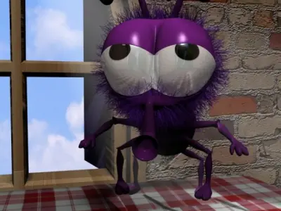 Cartoon Fly Rigged Low-poly 3D model