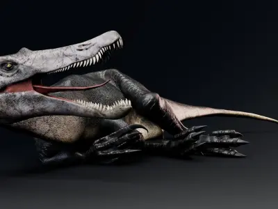 Dinosaur Baryonyx Walkeri Unreal Engine and Unity Project Low-poly 3D model