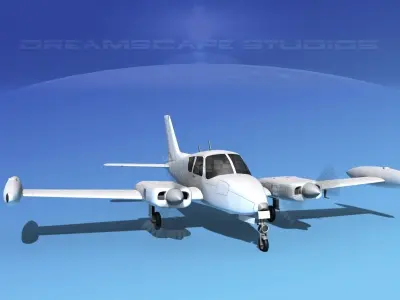 Cessna U-3B Blue Canoe White Livery 3D model