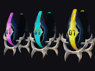 Claw Hand Futuristic Claws Glove Weapon Blade Low-poly 3D model