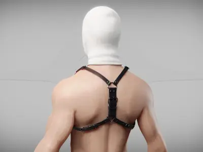 PBR Male Chest Harness accessory variations Low-poly 3D model