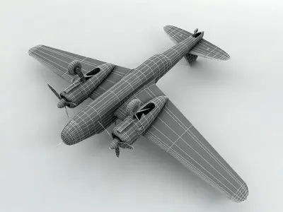 Kawasaki Ki-48 Aircraft WWII Low-poly 3D model