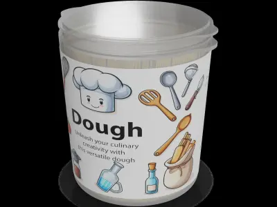 Fresh pasta dumplings and dough Dough 3D model