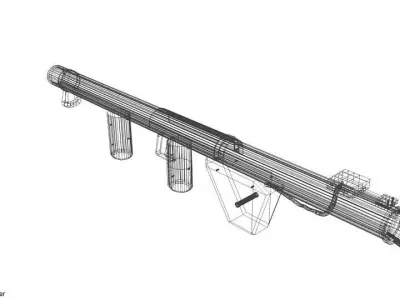 Rocket Launcher - Shoulder-fired - M1 Bazooka 3D model