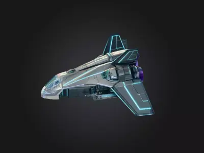 Neon Spaceship 3D model