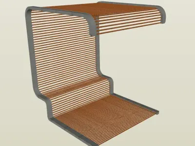 Modern bench with build-in shade 3D model