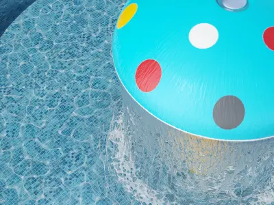 Water park mushroom fountain 3D model