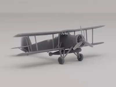 Fairey Swordfish Torpedo Bomber United Kingdom WWII 1938 3D print model