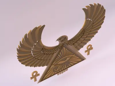 Egyptian Symbols - 036 Low-poly 3D model