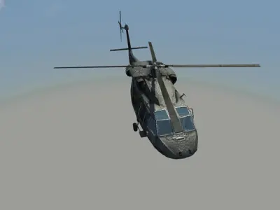 Helicopter Lowpoly Game ready blackhawk Low-poly 3D model