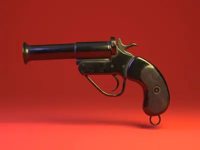 Flare Gun Low-poly 3D model