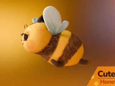 Cute Bee 01 - Honey Pals Low-poly 3D model