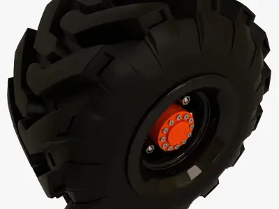 Tractor and Offroad Truck Tire 3D model