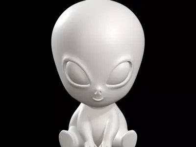 Cute Alien Figurine 3D Print Model Sci Fi Character 3D print model