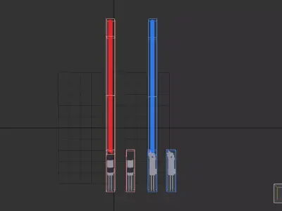 Magica Voxel Lightsaber Models 3D model