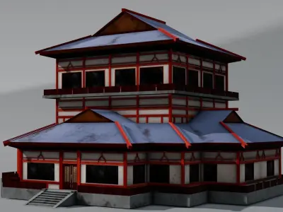 Traditional Shrine 3D Model Low-poly 3D model