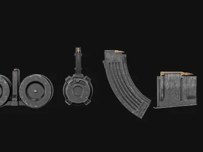 Gun Magazine  Pack Low-poly 3D model