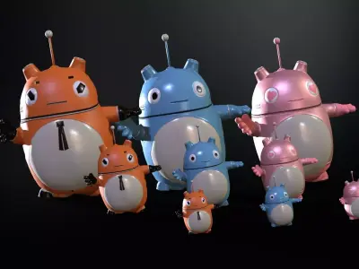 Minirobotic5Pack2 Low-poly 3D model